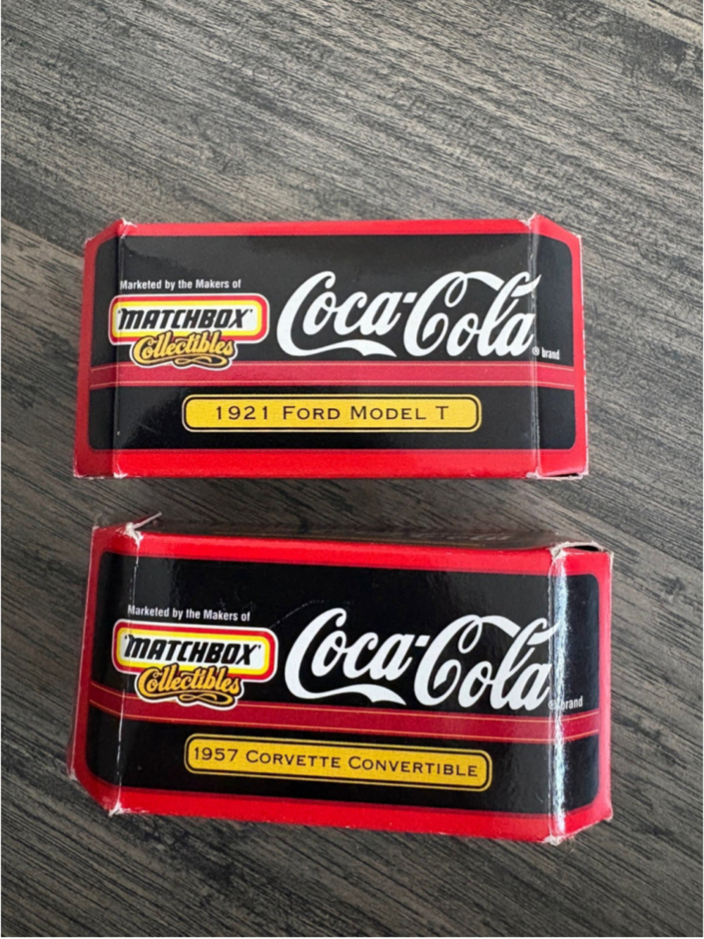 Matchbox Collectibles Lot Of 2 Coca-Cola Cars: ‘1921 ford model T & 1957Corvette